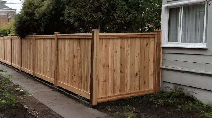 Vertical timber fence along side of house in Yeppoon